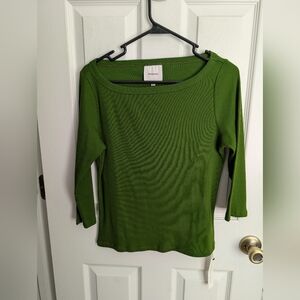 NWT Green 3/4 Sleeve Shirt